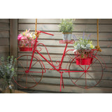 JARDINIÈRE - VÉLO ROUGE EN MÉTAL