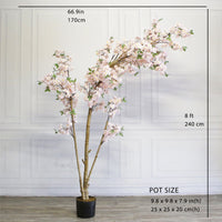 ARBRE ARTIFICIEL EN POT BLOSSOM POUR DÉCORATION INTÉRIEUR IMPOSANT HAUTEUR8PIEDS