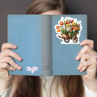 AUTOCOLLANT - BROUETTE FLORALE