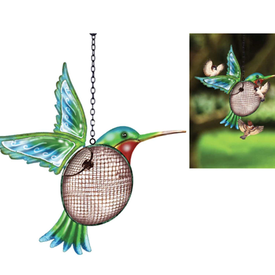 MANGEOIRE EN VERRE/MÉTAL - OISEAU