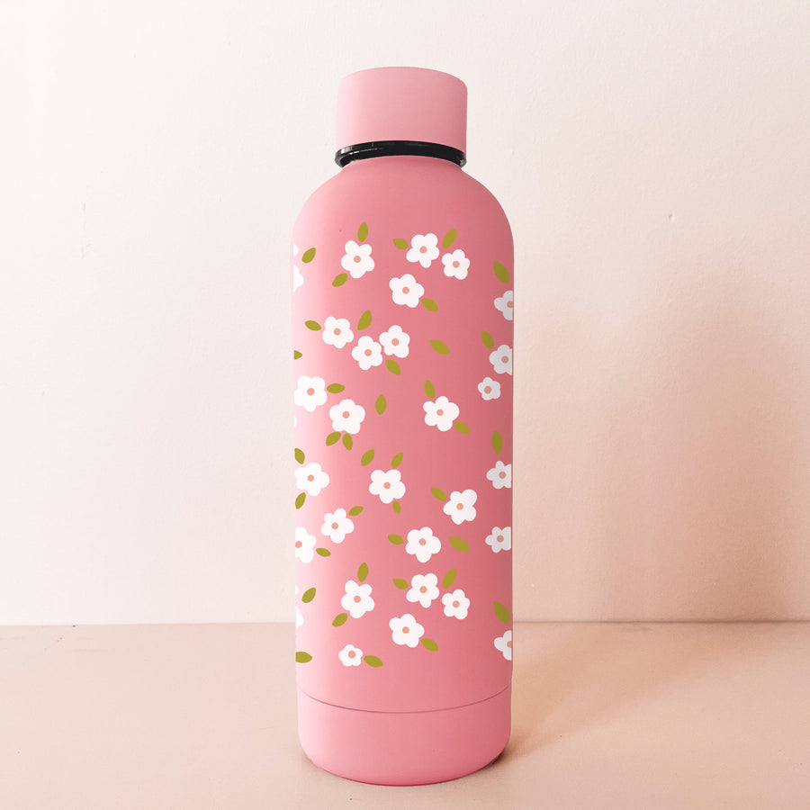 BOUTEILLE EN ACIER INOX  17 OZ - ROSE FRAMBOISE - BLOOM BLANC