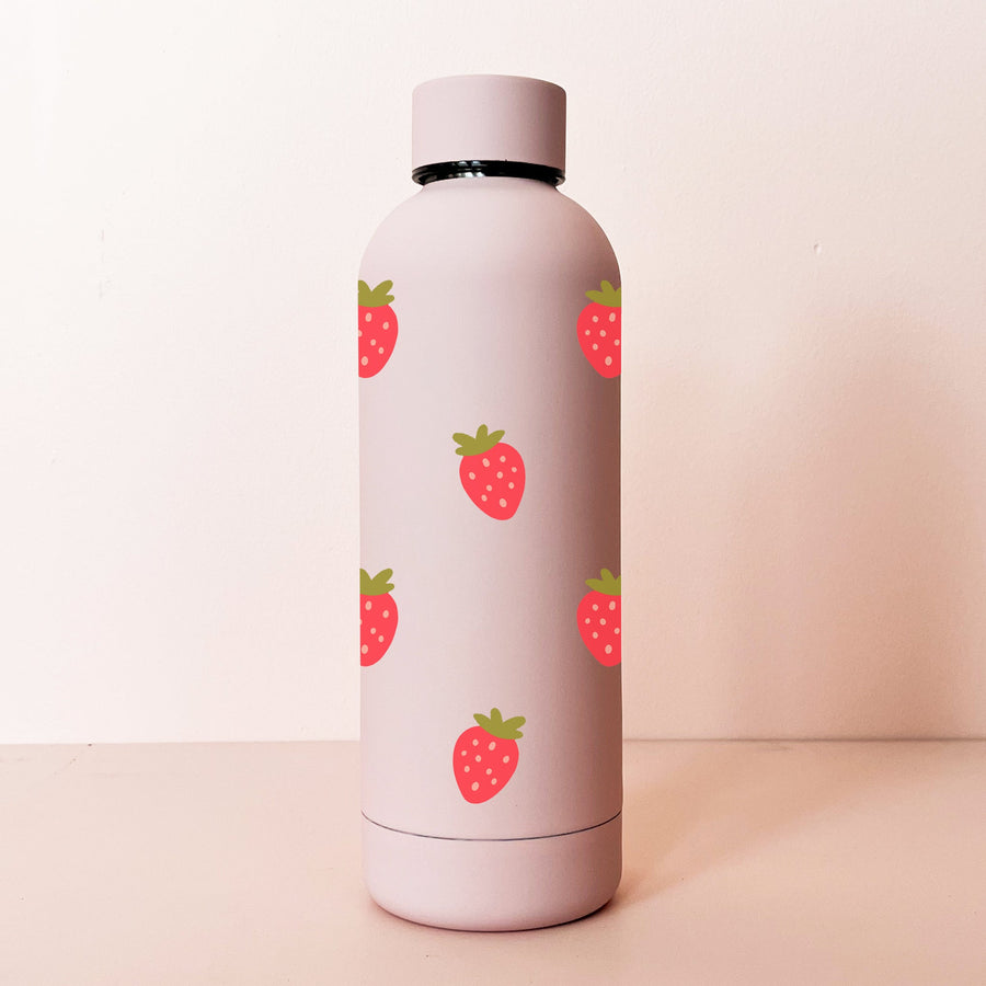 17oz stainless steel bottle - pale pink Strawberries