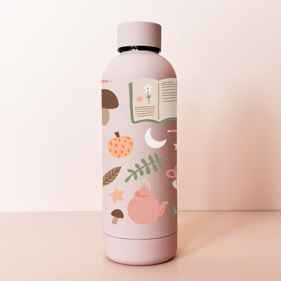17 OZ STAINLESS STEEL BOTTLE - PALE PINK - BOOK CLUB