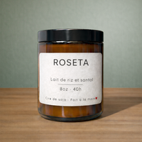 BOUGIE ROSETA LAIT DE RIZ SANTAL AMBIANCE CHALEUREUSE FÉMININE