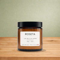 BOUGIE ROSETA LAIT DE RIZ SANTAL AMBIANCE CHALEUREUSE FÉMININE