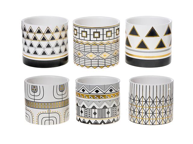 ROUND CERAMIC PLANTERS - MODERN RIM