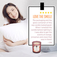 BOUGIE SOJA PARFUM CANELLE APAISSANTE RELAXATION INTERIEUR