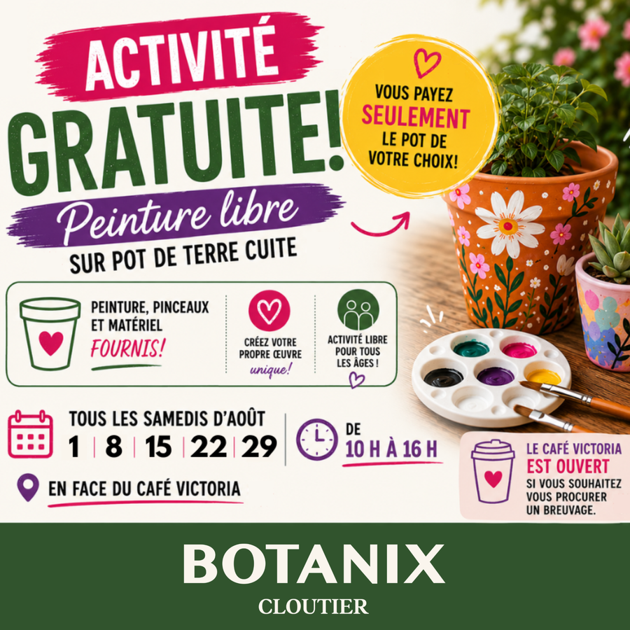 Les Samedis Créatifs – Peinture libre sur pot de terre cuite