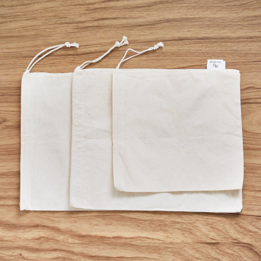 SACS EN COTON POUR VRAC AVEC CORDON DE SERRAGE UTILES