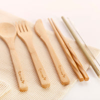 ENSEMBLE DE COUVERTS EN BAMBOU NATUREL