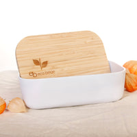 LUNCH BOX BAMBOU NATUREL AVEC COUVERCLE PLANCHE DÉCOUPE DURABLE