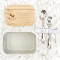 LUNCH BOX BAMBOU NATUREL AVEC COUVERCLE PLANCHE DÉCOUPE DURABLE