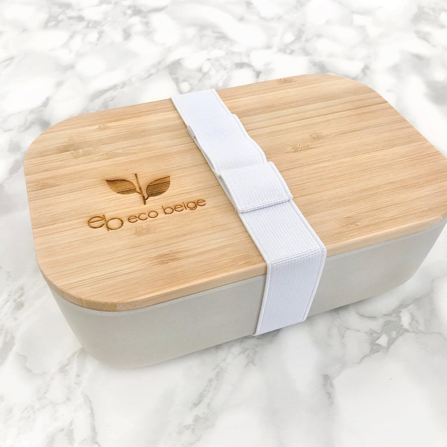 LUNCH BOX BAMBOU NATUREL AVEC COUVERCLE PLANCHE DÉCOUPE DURABLE