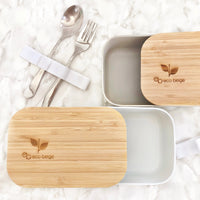 LUNCH BOX BAMBOU NATUREL AVEC COUVERCLE PLANCHE DÉCOUPE DURABLE