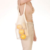 NATURAL COTTON NETTED SHOULDER BAG