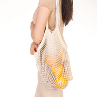 NATURAL COTTON NETTED SHOULDER BAG