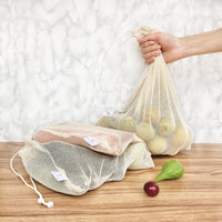 SACS EN COTON POUR FRUITS ET LÉGUMES LOT DE 3 ZÉRO DÉCHET
