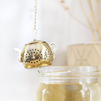 INFUSEUR THE DORE EN FORME THEIERE SANS SACHET REUTILISABLE