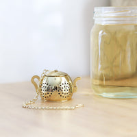 INFUSEUR THE DORE EN FORME THEIERE SANS SACHET REUTILISABLE