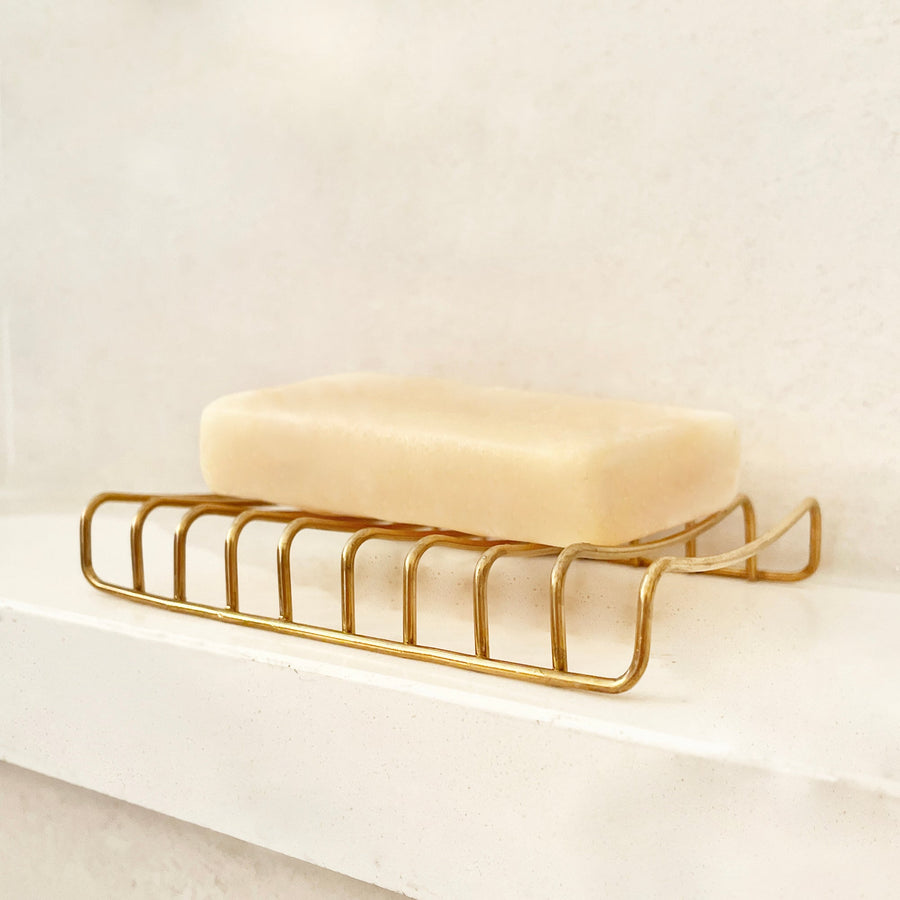 PORTE SAVON DORÉ EN ACIER INOX DRAINAGE EFFICACE BAINS
