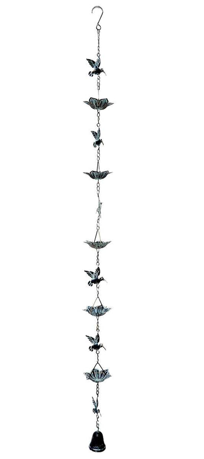 METAL RAIN CATCHER HUMMINGBIRDS