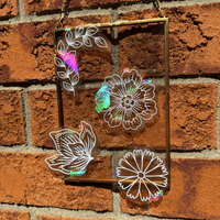 SUPERBE STICKERS SOLAIRES FLEUR RÉUTILISABLES DÉCO MAISON