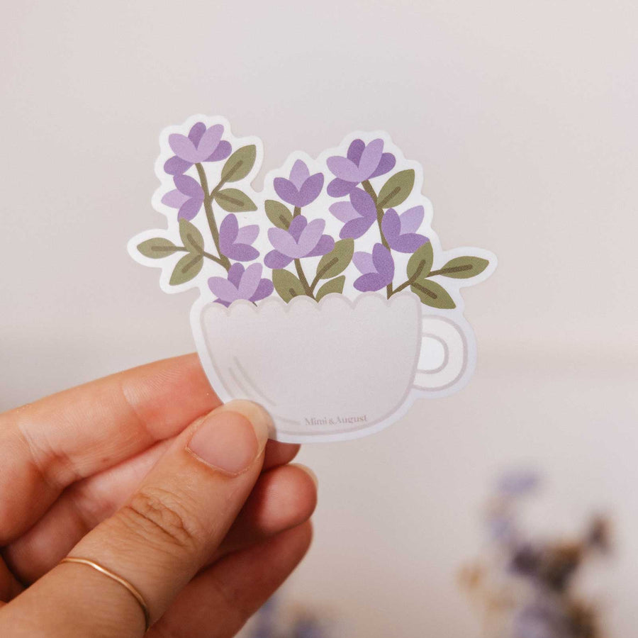 BLOOMCUP AUTOCOLLANT VINYLE FLEUR VIOLETTE ELEGANT CAHIER