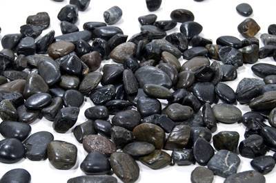 ROCHE DECORATIVE - 2-5CM PIERRE POLIE 2 KG NOIR