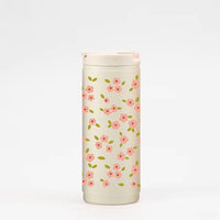 16oz Insulated Tumbler - cream bloom pink