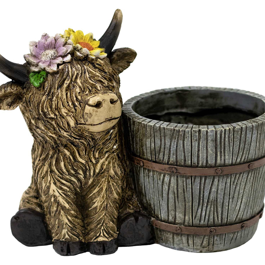 JARDINIÈRE EN FORME DE VACHE DES HIGHLANDS