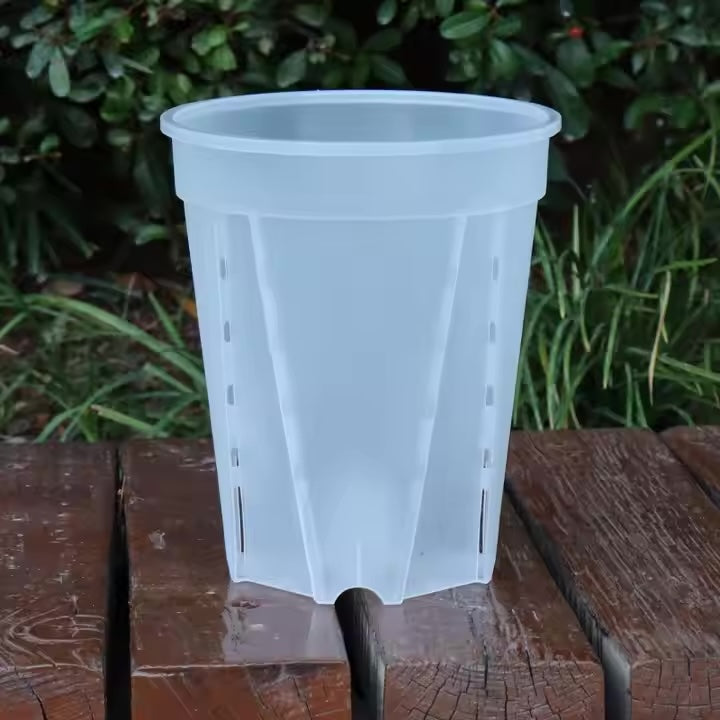 POT HAUT ET TRANSPARENT AVEC DRAINAGE LATÉRAL ET PAR LE FOND