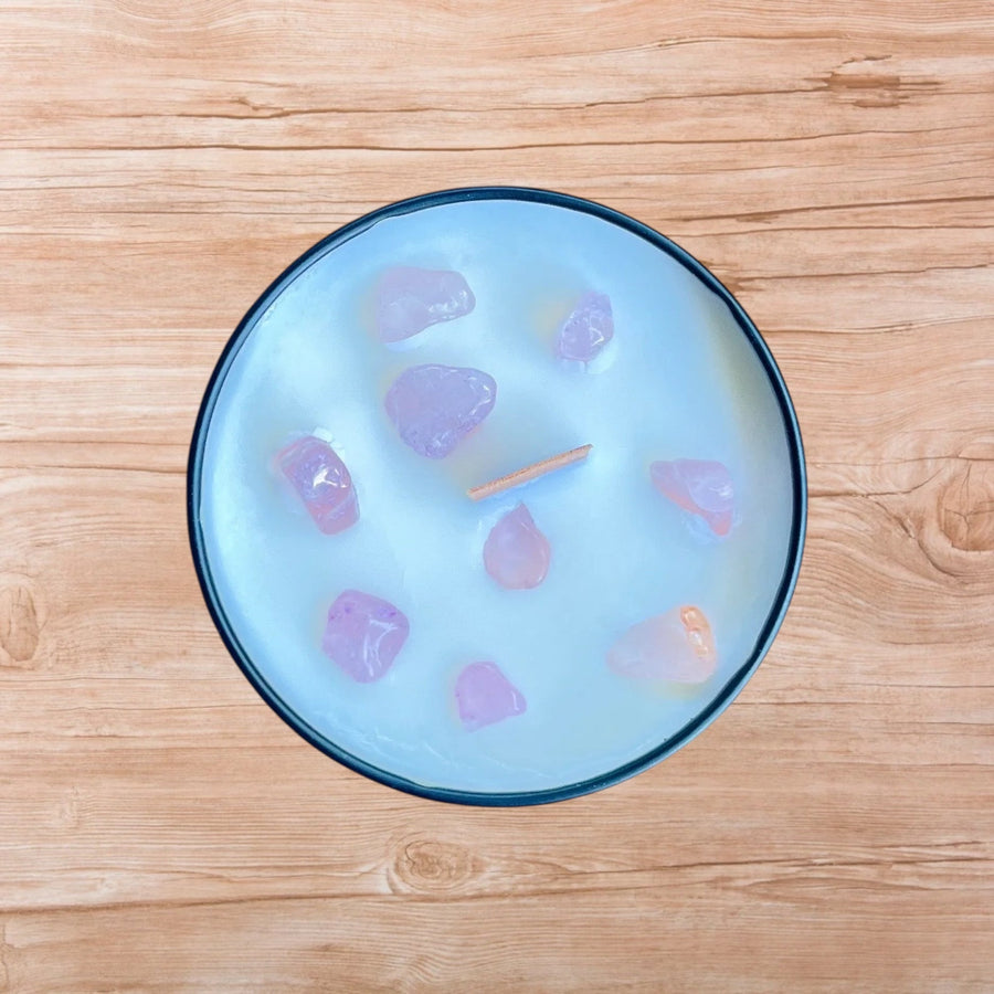 MUSK JASMINE ROSE QUARTZ CANDLE VALERIJA BEWITCHING WARM DAZZLING LUMINESCENT