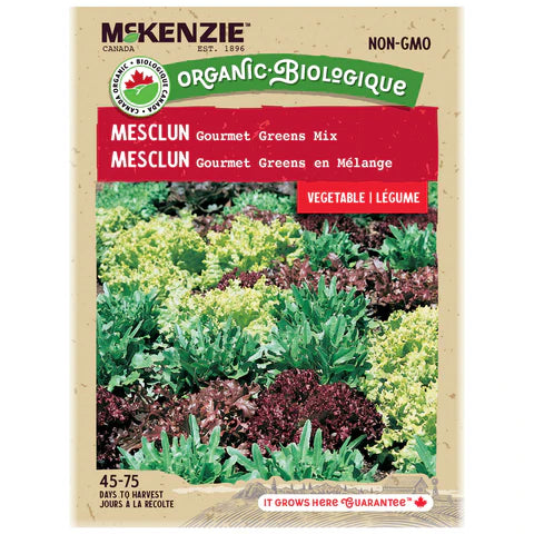 ORGANIC VEGETABLE SEEDS: MESCLUN - GOURMET GREENS MIX