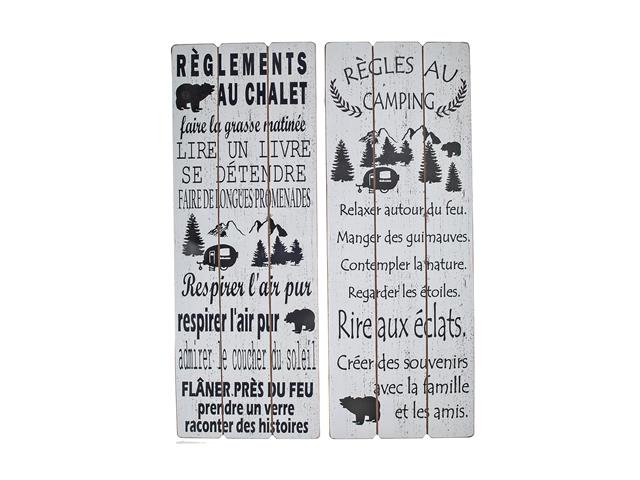 PANNEAU MUREAL EN BOIS - CHALET/CAMPING
