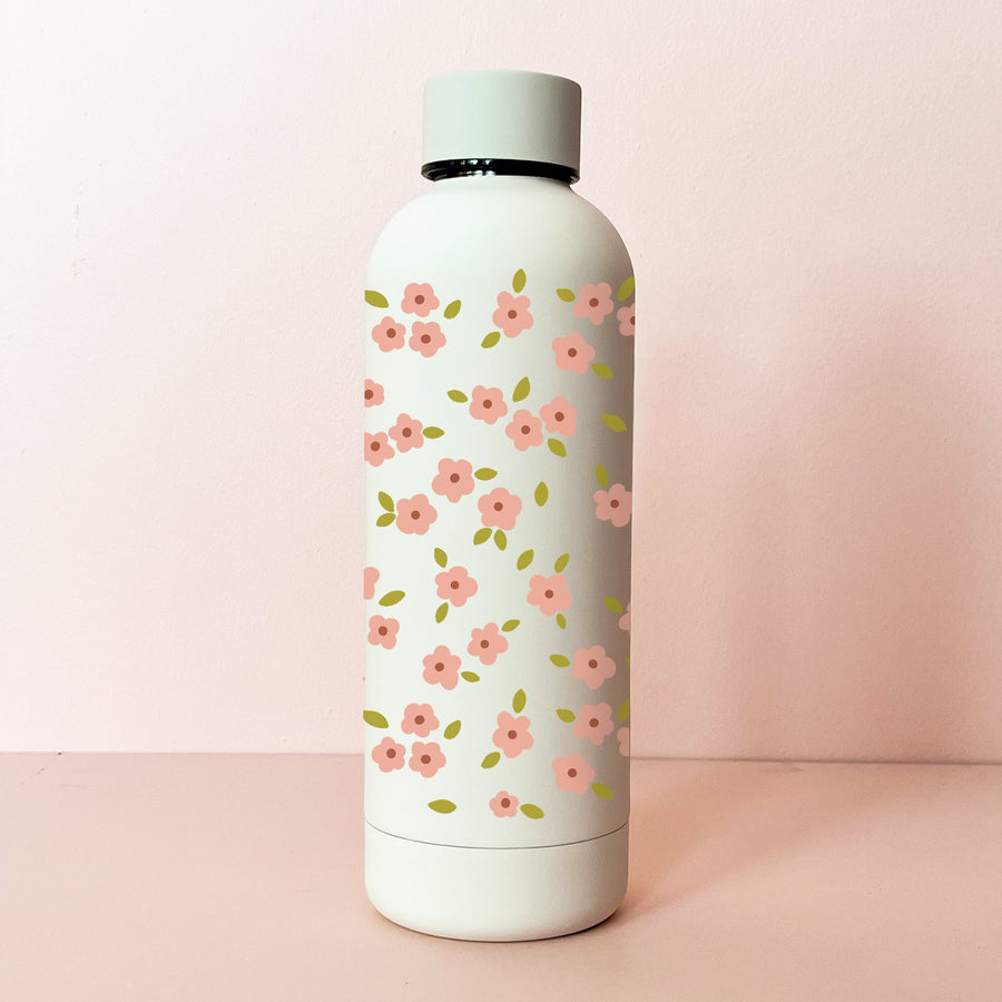 17OZ CREAM INSULATED BOTTLE - BLOOM ROSE