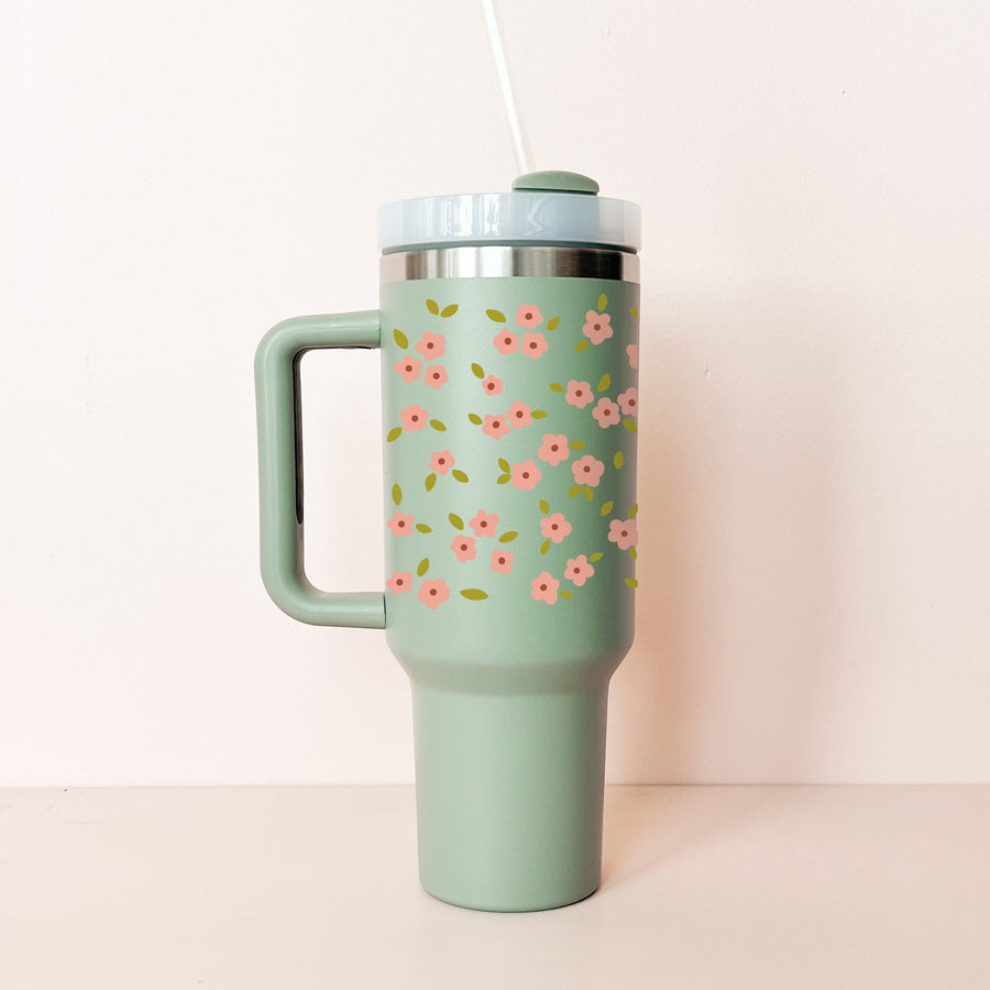 GOBELET ISOTHERME 40 OZ - SAUGE BLOOM ROSE