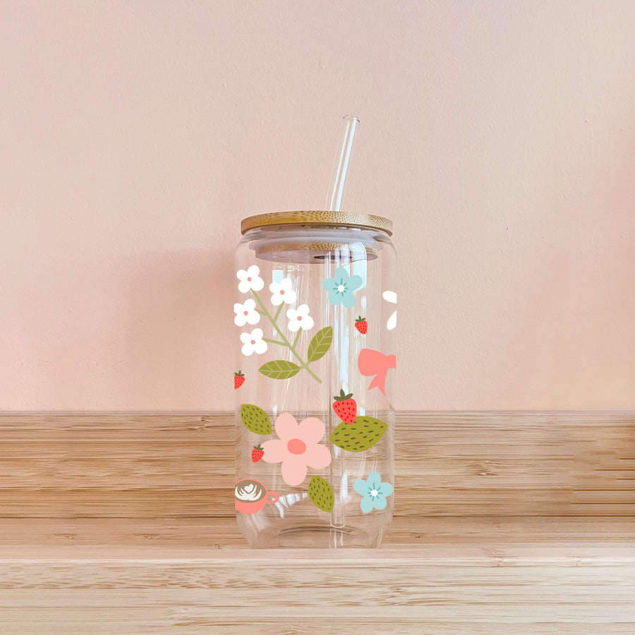 VERRE REUTILISABLE BOHO – DESIGN FLEURS & CAFE JOYEUX