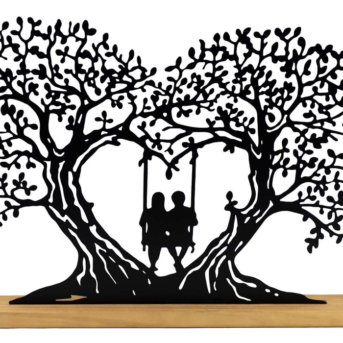 ARBRES EN COEUR EN MÉTAL AVEC BALANCOIRE