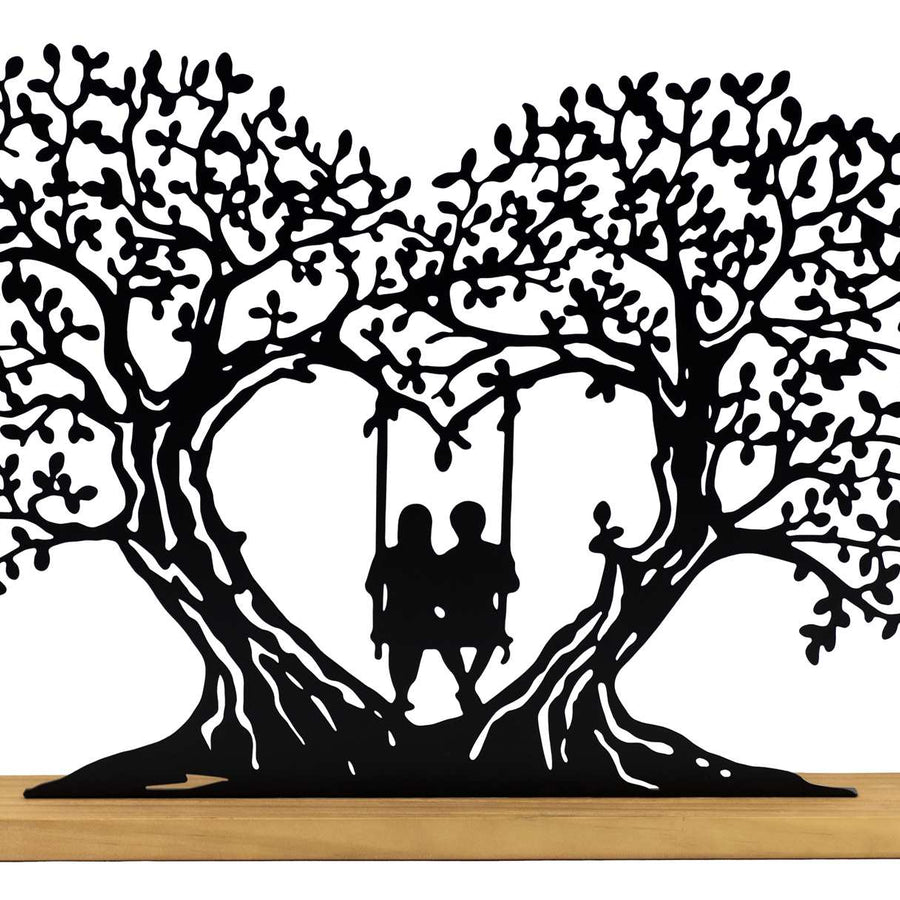 ARBRES EN COEUR EN MÉTAL AVEC BALANCOIRE