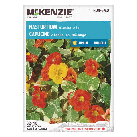 FLOWER SEEDS: NASTURTIUM - ALASKA MIX