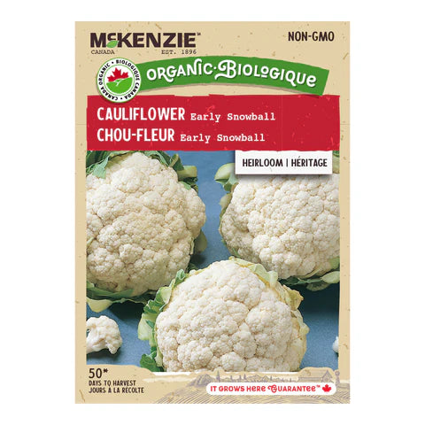 ORGANIC VEGETABLE SEEDS: CAULIFLOWER - EARLY SNOWBALL