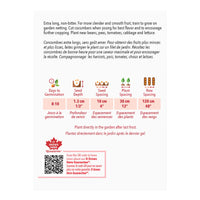 SEMENCES DE LEGUMES: CONCOMBRE - ENGLISH LONG TELEGRAPH