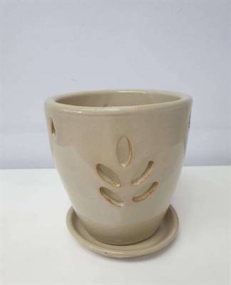 TERRECUITE GLACEE - 18 CM POT ORCHIDEE / SOUCOUPE