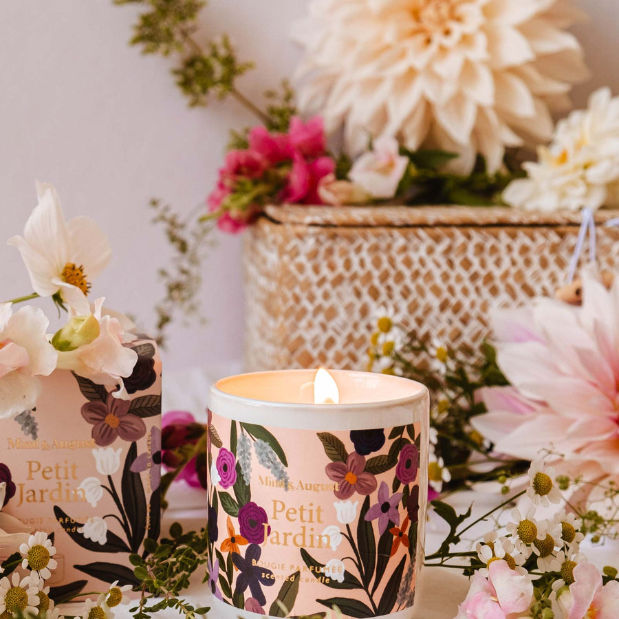 PETIT JARDIN BOUGIE ENVOUTANTE EAU DE LIS REUTILISABLE DECO