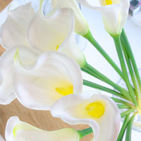 ARTIFICIAL WHITE CALLA LILY BOUQUET, 12-PIECE, FOR MODERN HIGH-END INTERIOR DECORATION