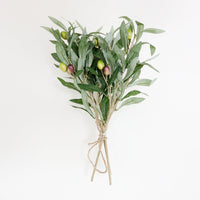 SOPHISTICATED ARTIFICIAL OLIVE BOUQUET RUSTIC SILHOUETTE INTERIOR DECOR SET OF 3
