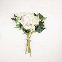 ARTIFICIAL WHITE HYDRANGEA BOUQUET REFINED BEDROOM DECOR RUSTIC FARMHOUSE STYLE