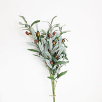 BOUQUET BRINS OLIVIER ARTIFICIEL ENSEMBLE 3 DECOR RUSTIQUE INTERIEUR ESTHETIQUE