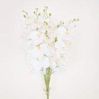 ARTIFICIAL WHITE ORCHID BOUQUET FOR LIVING ROOM HOME DECOR 42 INCHES