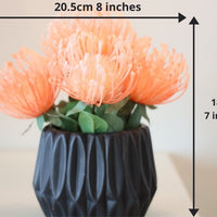 FAUX FLOWER BOUQUET IN POT RUSTIC INTERIOR DECORATION